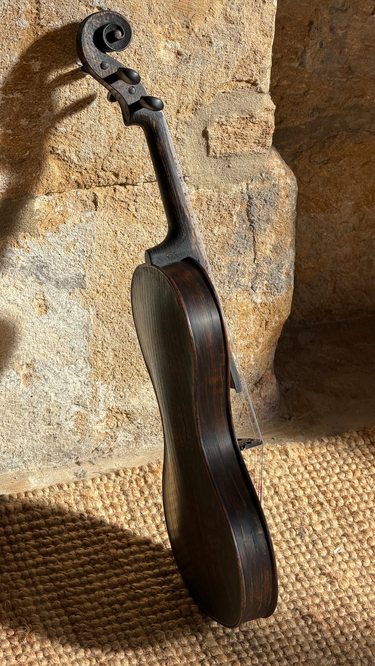 Cornerless Violin in Darkened Bog Oak (# 75)