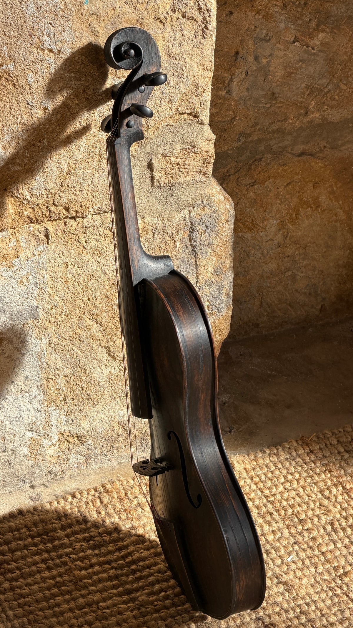 Cornerless Violin in Darkened Bog Oak (# 75)