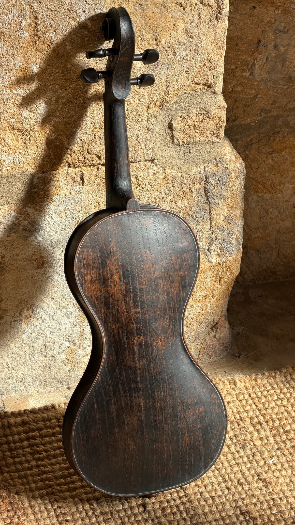 Cornerless Violin in Darkened Bog Oak (# 75)