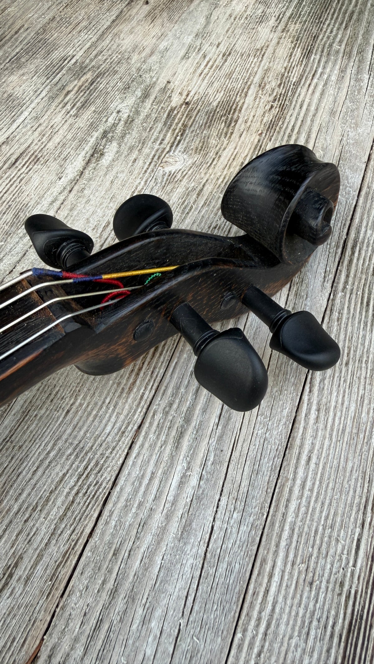 Cornerless Octave Violin in Darkened Bog Oak (# 77)