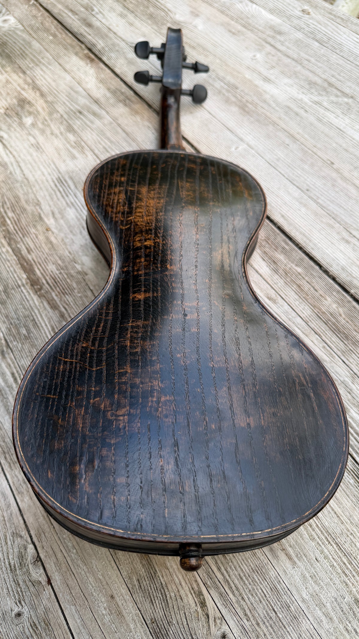 Cornerless Octave Violin in Darkened Bog Oak (# 77)