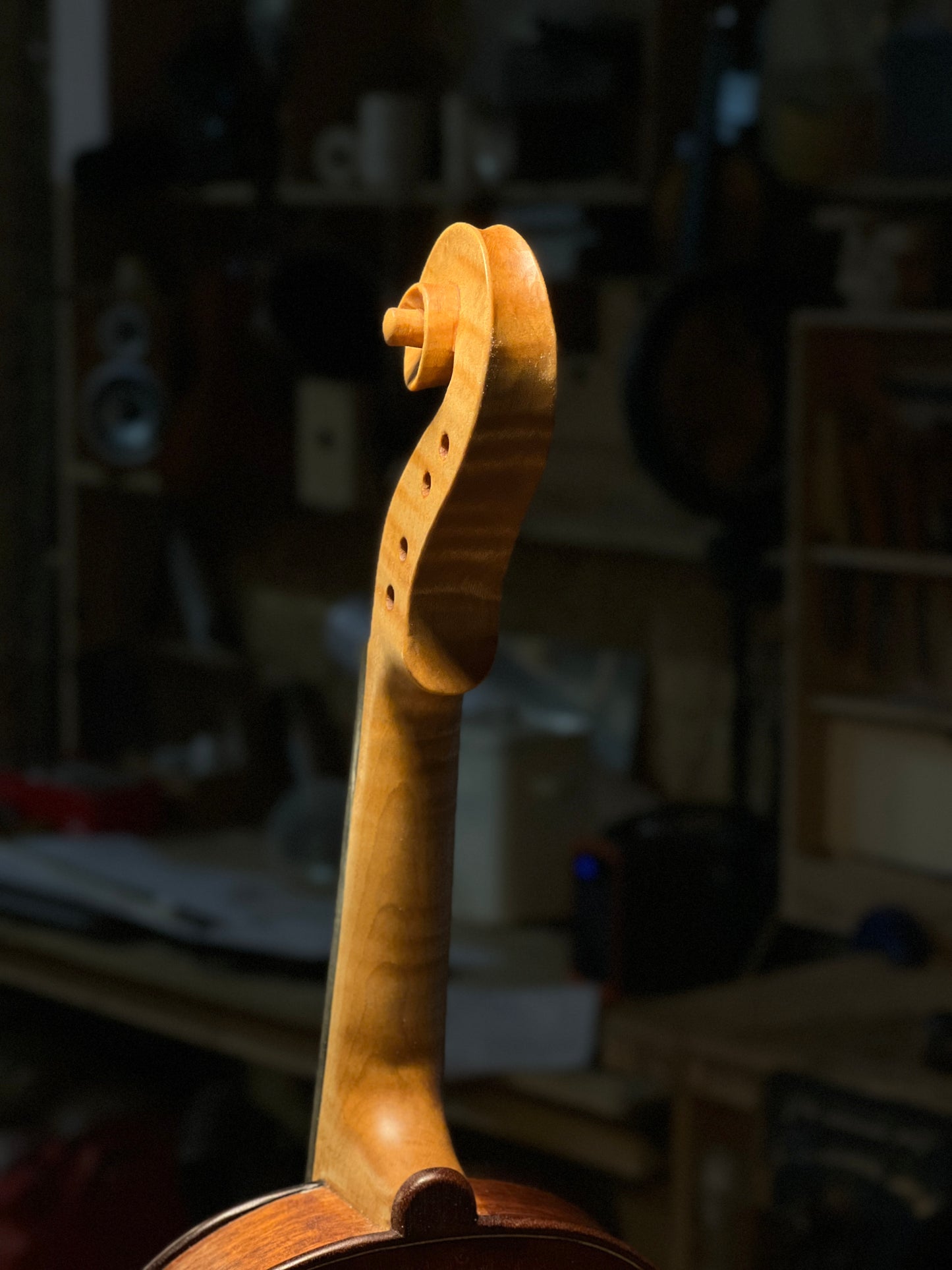 Cornerless 4-String Violin in Reclaimed Mahogany - Currently under construction #69