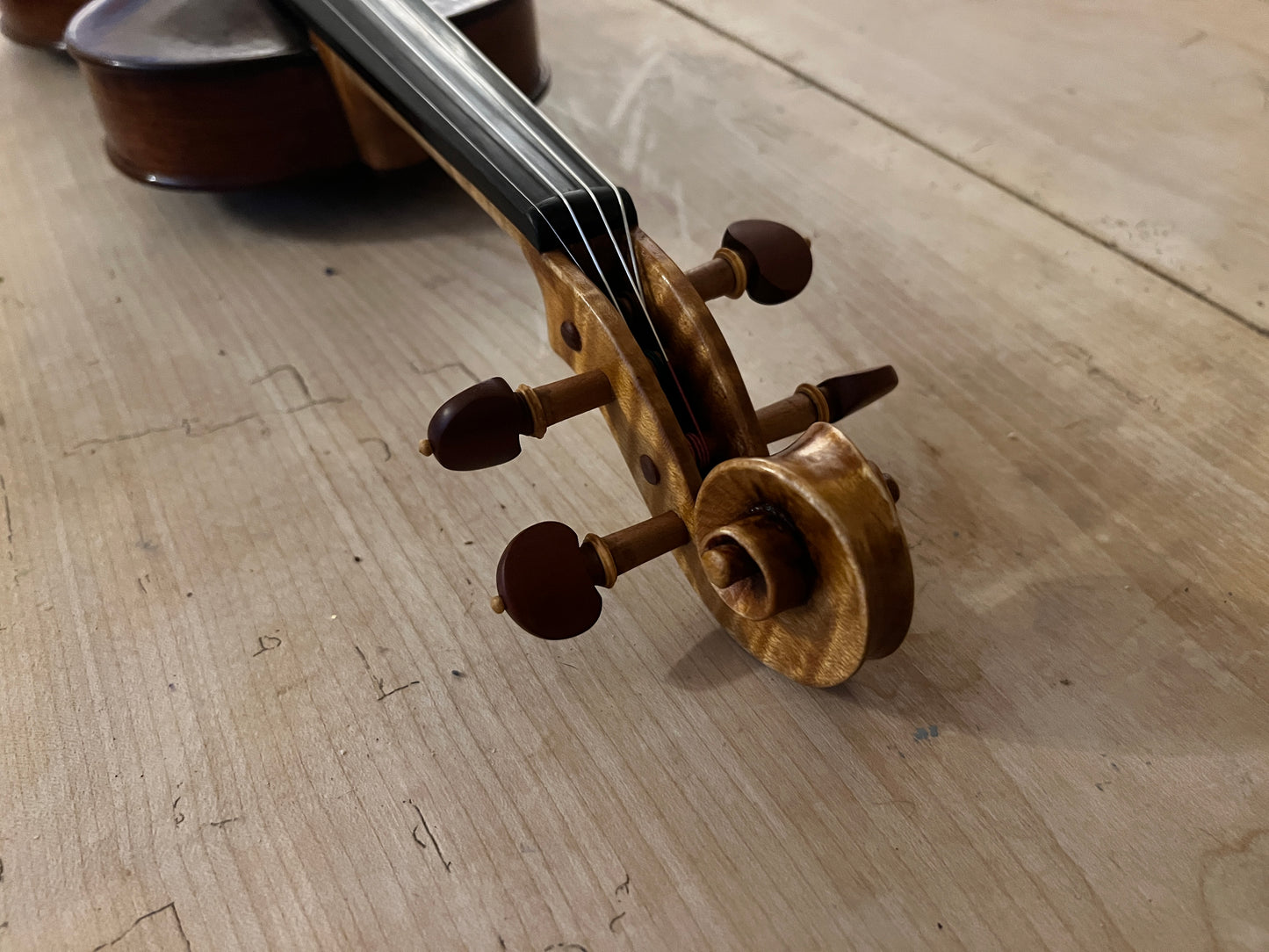 Cornerless 4-String Violin in Reclaimed Mahogany - available now #69