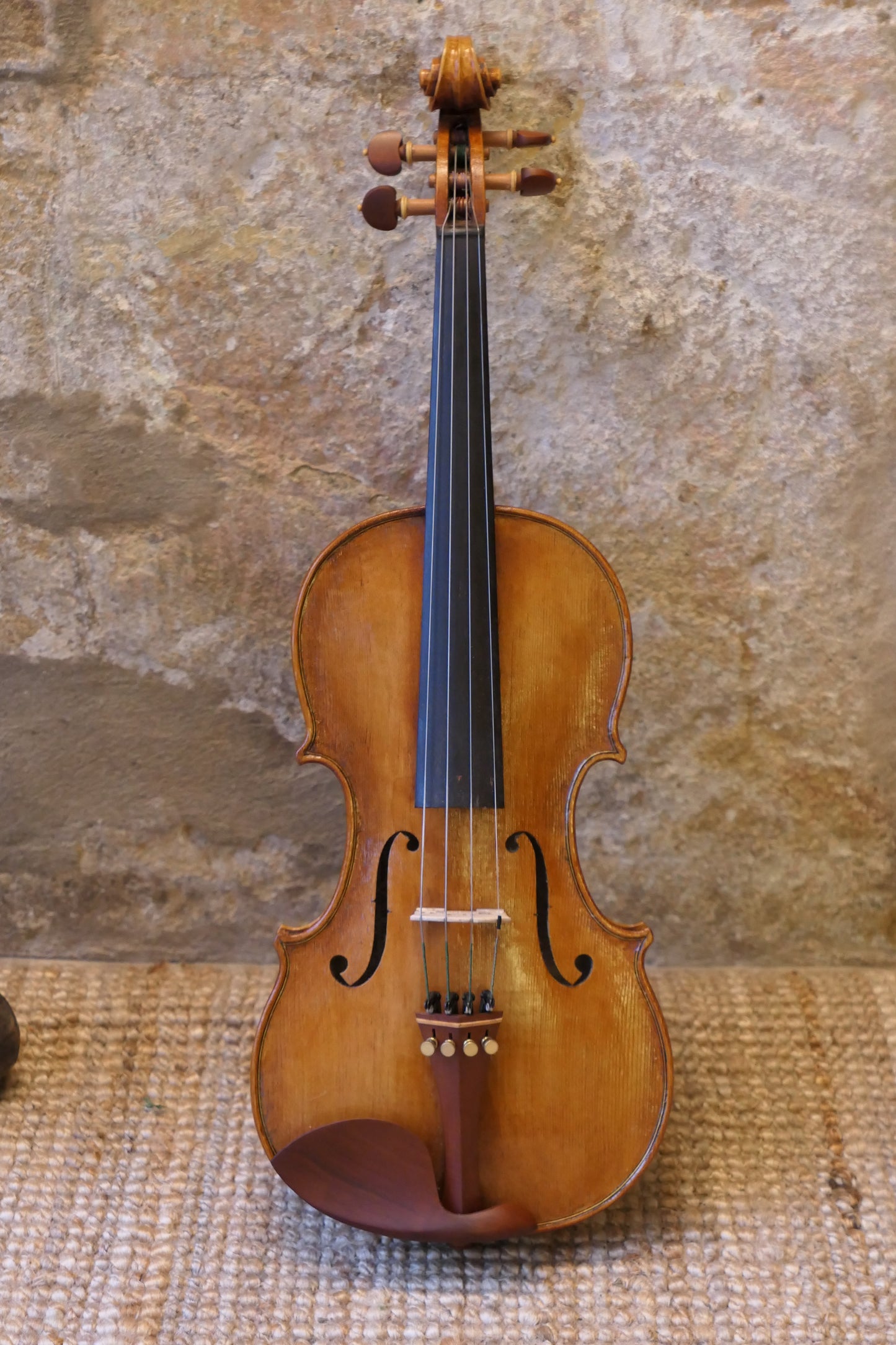 Handmade figured maple and spruce violin. No.52