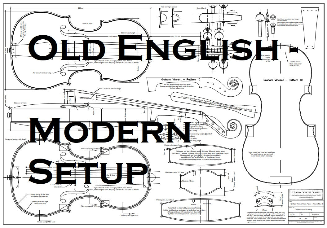 Violin Plans - Old English Pattern - Modern Setup - A1
