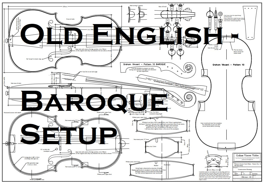 Violin Plans - Old English Pattern - Baroque Setup - A1