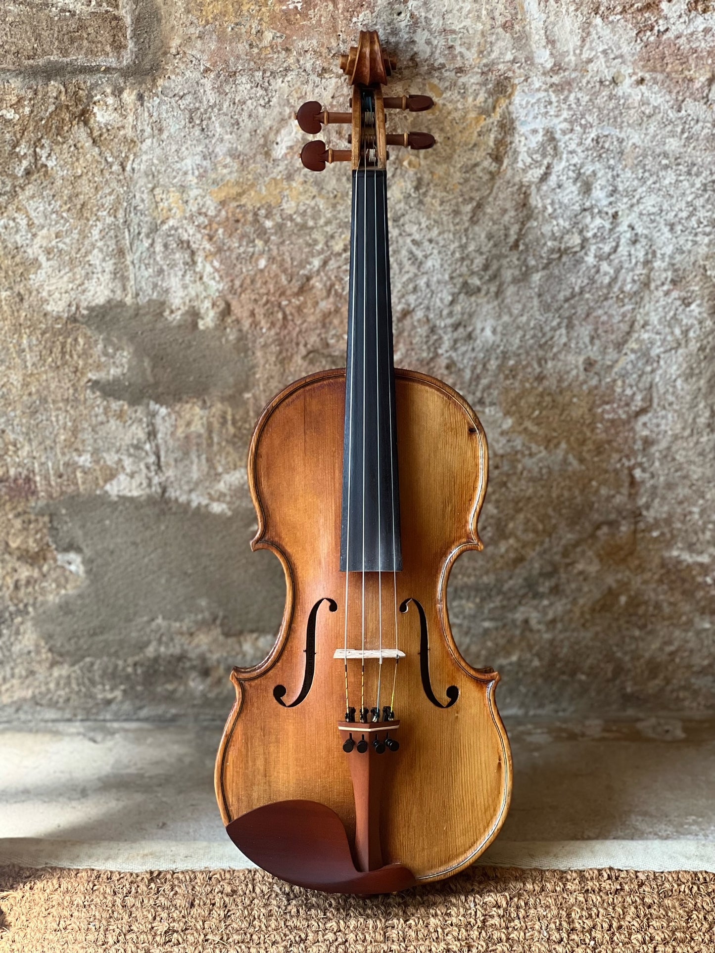 SOLD - Handmade English Violin in figured Ash "Tread Lightly Upon The Earth".